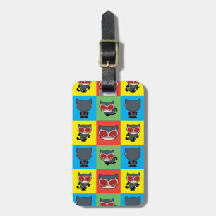 Etiqueta De Bagagem Caracter Chibi CatWomen Poses