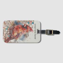 Etiqueta De Bagagem Cardeal no Roteiro da Virgínia personalizável