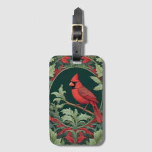Etiqueta De Bagagem Cardeal Norte Elegante William Morris Inspirado