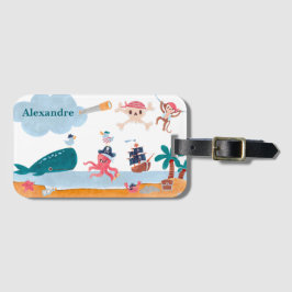Etiqueta De Bagagem Caribe Pirates Island Ocean Whale Boys