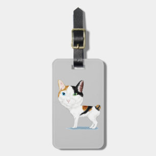 Etiqueta De Bagagem Caricatura Bobtail japonesa