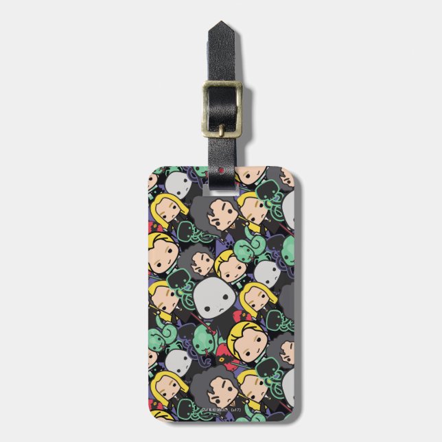 Etiqueta De Bagagem Caricatura Harry Potter come padrão de queda (Frente Vertical)