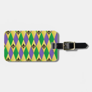 Etiqueta De Bagagem Carnaval Harlequim Flor de Lis