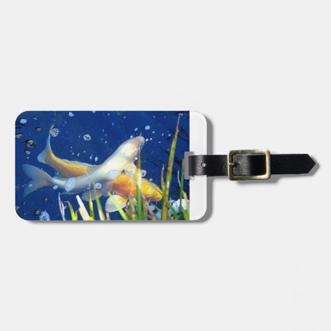 Etiqueta De Bagagem carpa koi natal (Frente Horizontal)