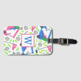 Etiqueta De Bagagem Carrinho de Golfe Personalizado Monograma / Golfe 
