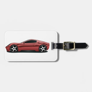 Etiqueta De Bagagem Carro desportivo vermelho