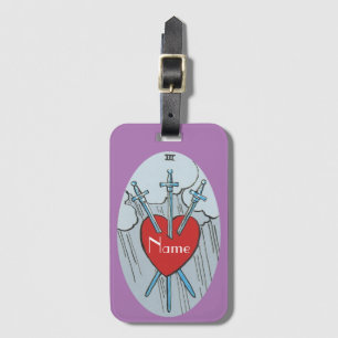 Etiqueta De Bagagem Carta de Tarot 3 Espadas Thunder_Cove