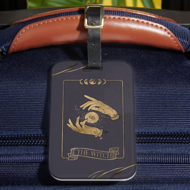 Etiqueta De Bagagem Cartão de Bruxa (Frente Insitu 2)