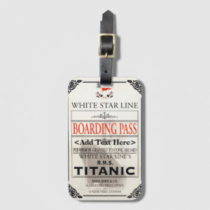 Etiqueta De Bagagem Cartão de Embarque da White Star Line do Titanic -