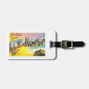 Etiqueta De Bagagem Cartão velho das viagens vintage do estado NJ de