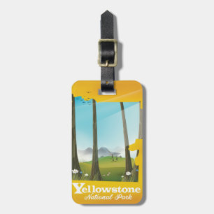 Etiqueta De Bagagem Cartaz de férias do Parque Nacional de Yellowstone