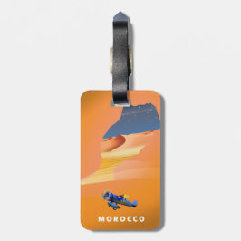 Etiqueta De Bagagem Cartaz de viagem com mapa ilustrado de Marrocos.