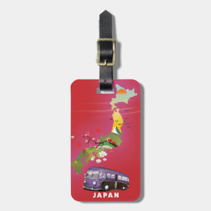 Etiqueta De Bagagem Cartaz de viagem de ilustração do Japão.