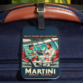 Etiqueta De Bagagem Cartaz de Viagem Espacial Martini Filmes de Ficção