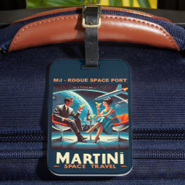 Etiqueta De Bagagem Cartaz de Viagem Espacial Martini Porto Espacial R