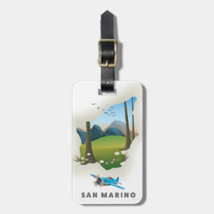 Etiqueta De Bagagem Cartaz de viagem ilustrado de San Marino.