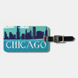 Etiqueta De Bagagem Cartaz de viagem vintage de Chicago