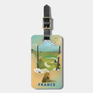 Etiqueta De Bagagem cartaz de viagem vintage mapa da França