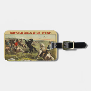 Etiqueta De Bagagem Cartaz do Cavalo Cowboy do Oeste Selvagem de Buffa
