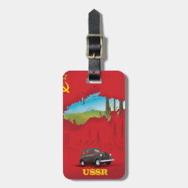 Etiqueta De Bagagem Cartaz ilustrado do mapa da URSS