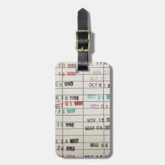 Etiqueta De Bagagem Cartões de data aprazada da biblioteca do vintage