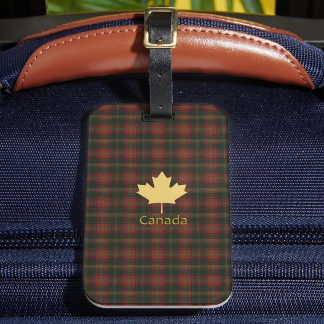Etiqueta De Bagagem Cartografia Canadiana Leaf Tartan LuBagage (Frente Insitu 2)