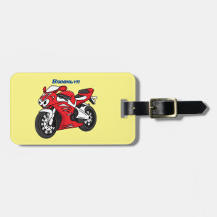 Etiqueta De Bagagem Cartografia de motocicleta vermelha-branca