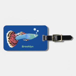 Etiqueta De Bagagem Cartografia de peixe tropical de rico bonito