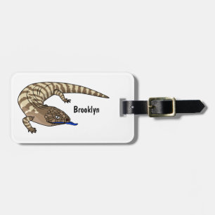 Etiqueta De Bagagem Cartografia de répteis de lagarto azul