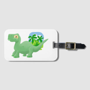 Etiqueta De Bagagem Cartoon Brontossaurus Bagagem