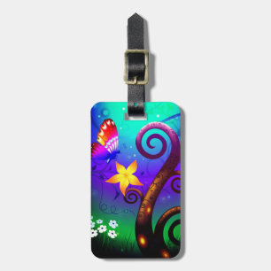 Etiqueta De Bagagem Cartoon Butterfly