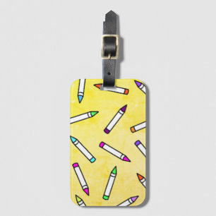 Etiqueta De Bagagem Cartoon Crayon Pattern