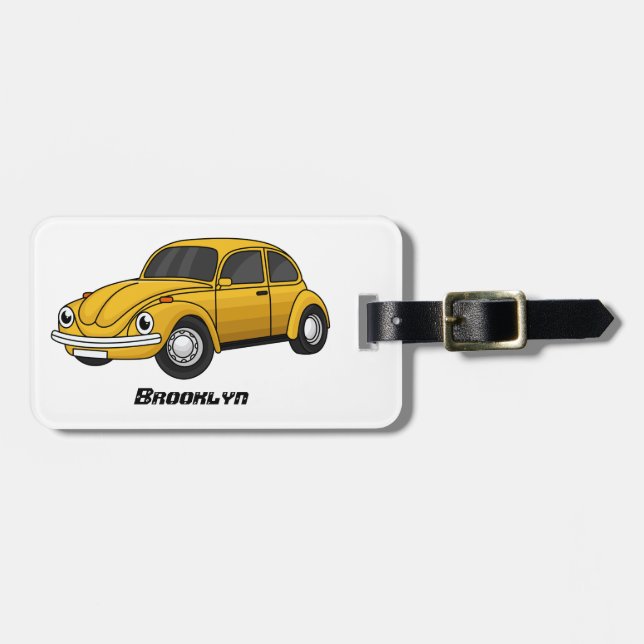 Etiqueta De Bagagem Cartoon de carro clássico (Frente Horizontal)