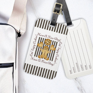 Etiqueta De Bagagem Cartoon de Homem de Gingerpão da Equipe Cookie