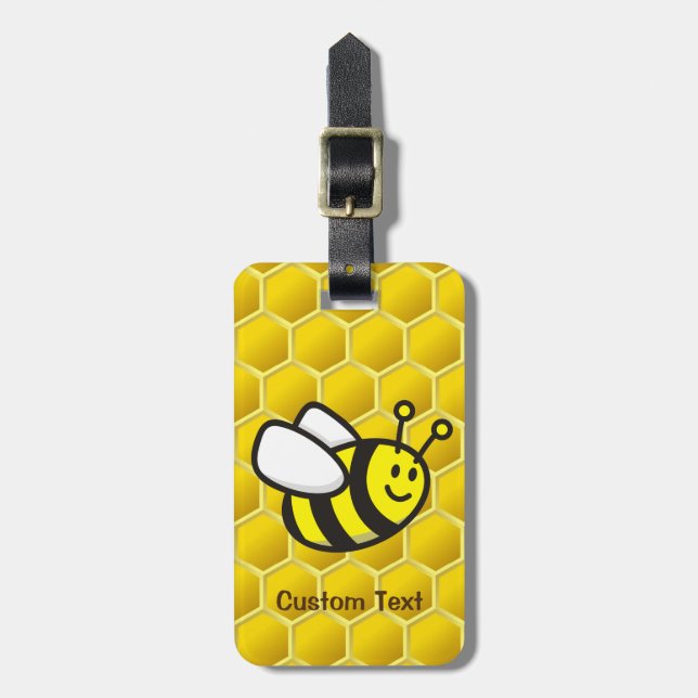 Etiqueta De Bagagem Cartoon de Honeybee (Frente Vertical)