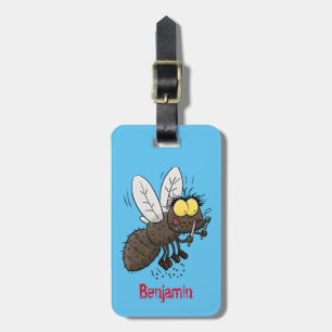 Etiqueta De Bagagem Cartoon de insetos com mosca espinhenta