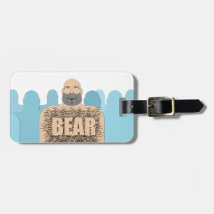 Etiqueta De Bagagem Cartoon de ursinho peludo de SlipperyJoe