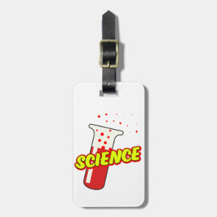 Etiqueta De Bagagem Cartoon do Science Flask