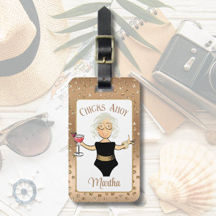 Etiqueta De Bagagem Cartoon Encantado Madame Cruise Beach Tropical