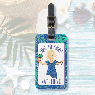 Etiqueta De Bagagem Cartoon engraçado para sua praia de cruzeiro de fé