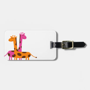 Etiqueta De Bagagem Cartoon Giraffe