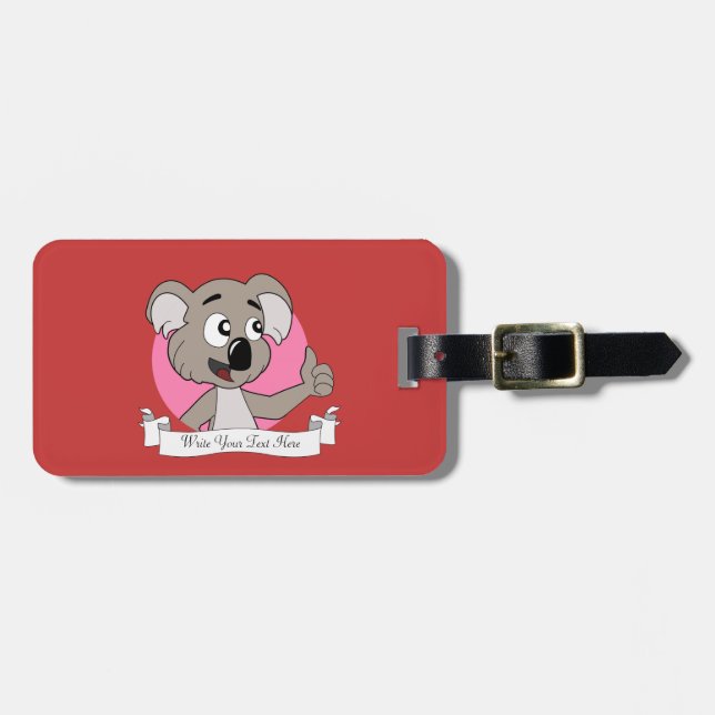 Etiqueta De Bagagem Cartoon Koala (Frente Horizontal)