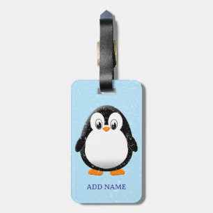 Etiqueta De Bagagem Cartoon Pinguim Bonito Personalizado Inverno