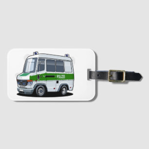Etiqueta De Bagagem Cartoon Police Van