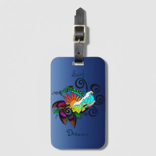 Etiqueta De Bagagem Cartoon Surfer Dude