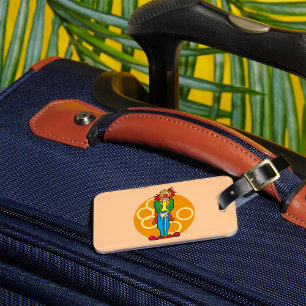 Etiqueta De Bagagem Cartoon Whimsical Palhaço com Cores Brilhantes