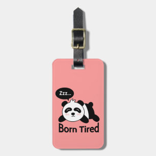 Etiqueta De Bagagem Cartum de Panda Adormecido Fofo