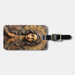Etiqueta De Bagagem Carved Devotion  Wooden Mary