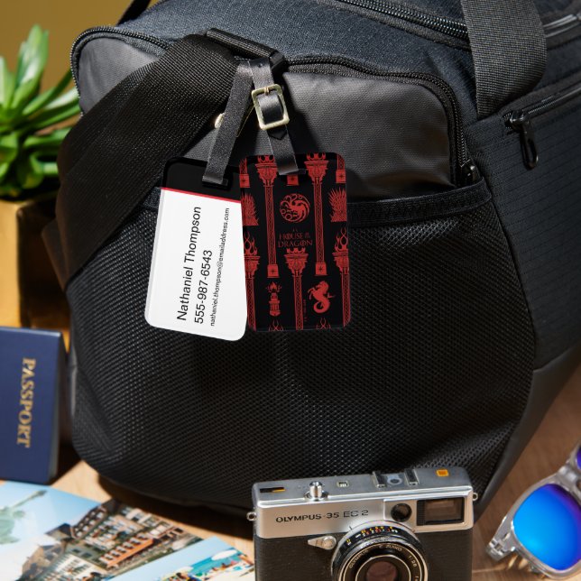 Etiqueta De Bagagem Casa do Padrão de Crest do Dragão (Frente e verso)