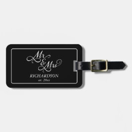 Etiqueta De Bagagem Casal Personalizado Preto e Branco